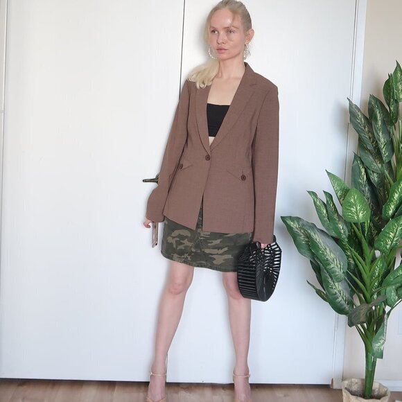 Classiques Entier Brown Single-breasted Blazer - Picture 1 of 14